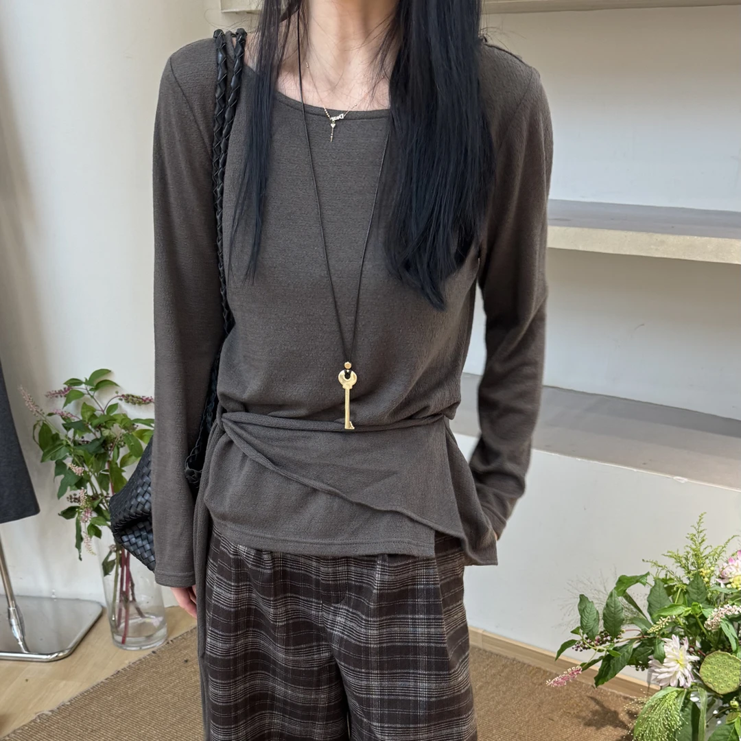 显瘦长袖透气宽松千金风女秋季常规款拼接气质