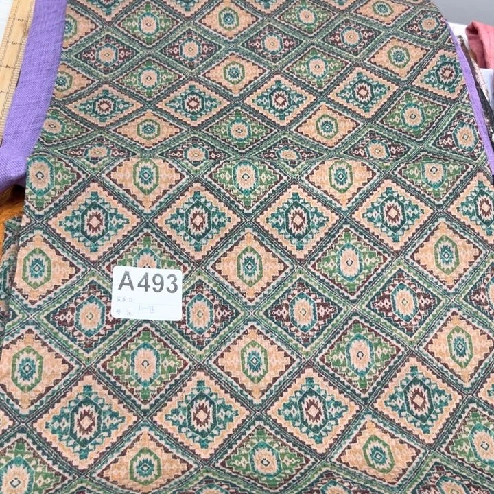 麻493菱形绿韵纯苎麻1米按0.8米