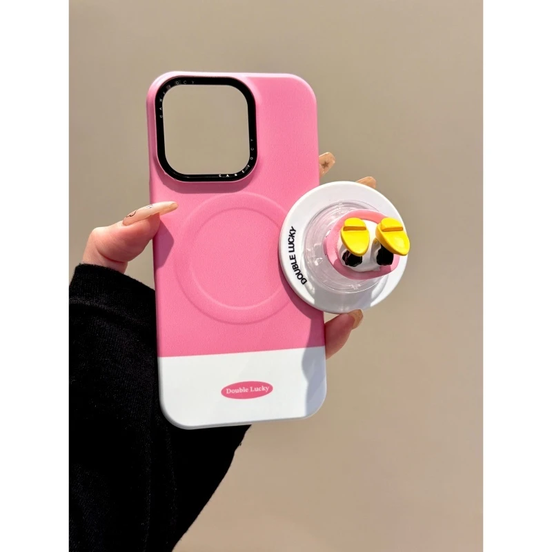 适用苹果iphone16promax可爱米妮15pro创意14pro支架13磁吸手机壳