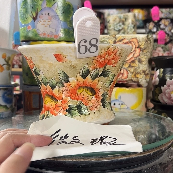 满38包邮 景德镇手绘花盆