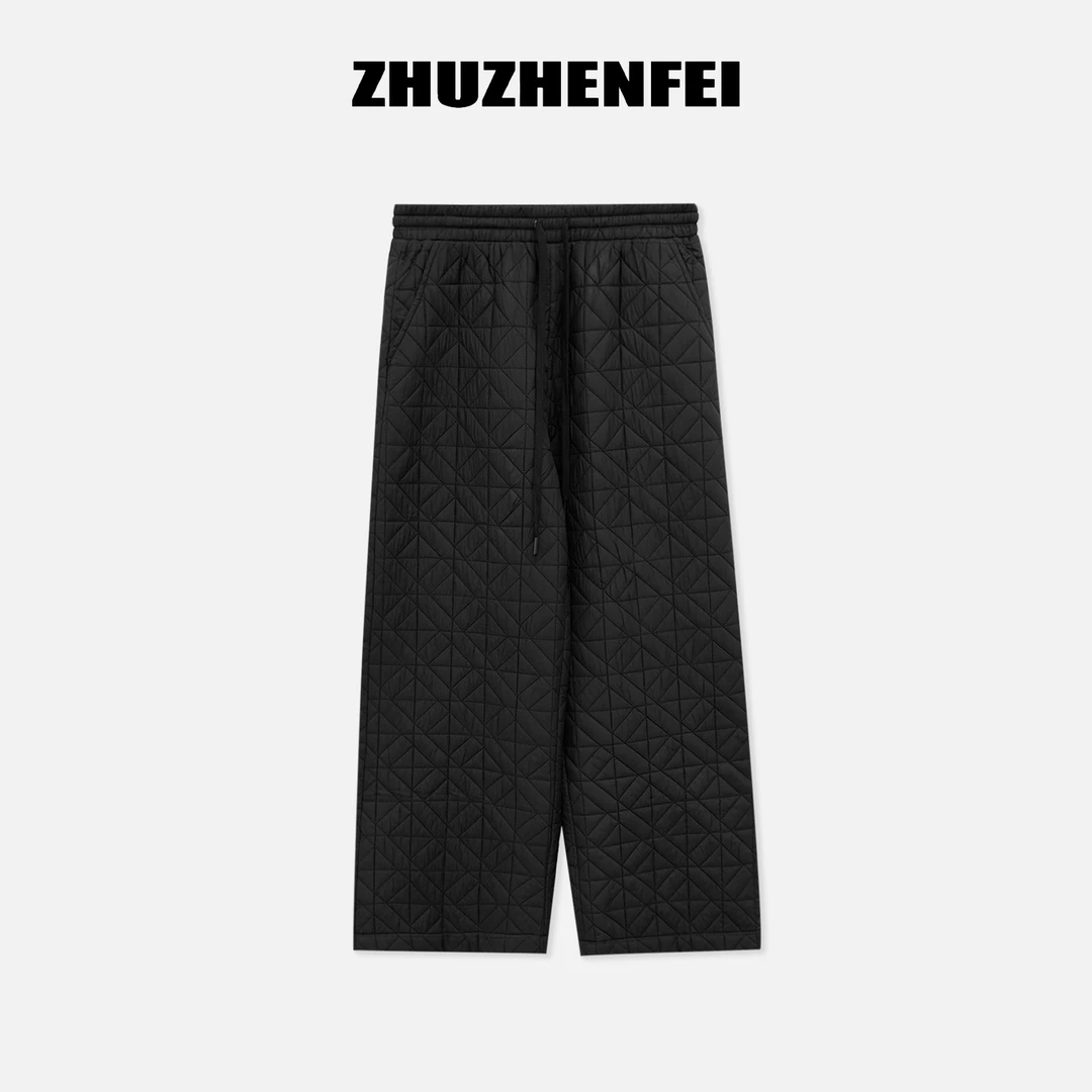 ZHUZHENFEI针织休闲裤保暖直筒休闲提花长裤-Z354049