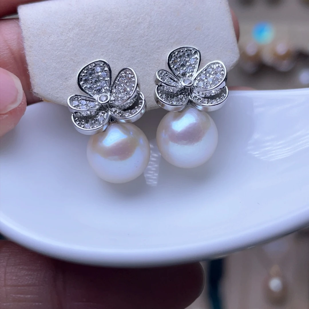 淡水珍珠耳环未镶嵌