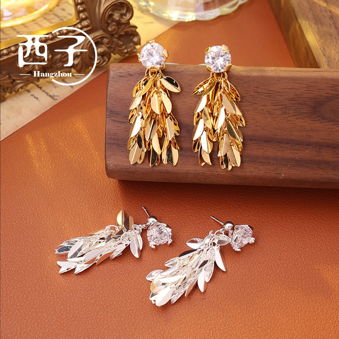 西子饰品高定镀18K金【粼境流苏耳坠 】30岁50岁饰品上档次首饰轻奢