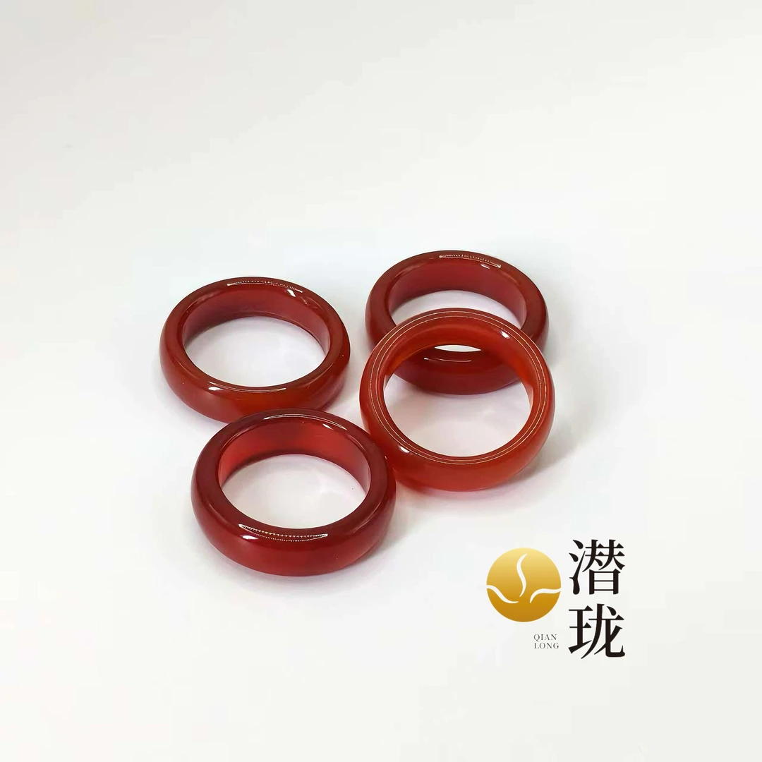 【潜珑】L-0635马料天然冰底红玛瑙戒圈可做锁骨链多样性拍一发一