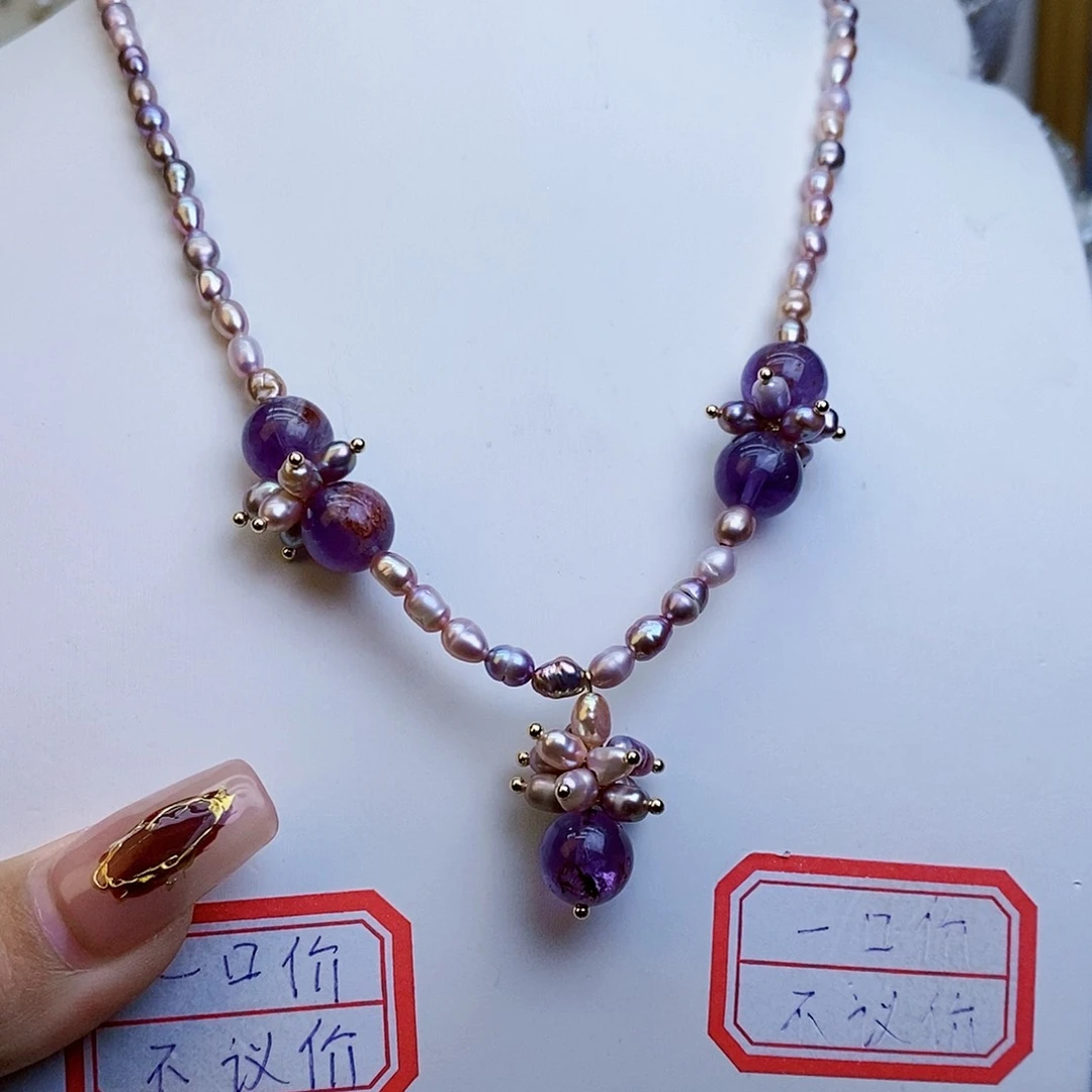 淡水珍珠颈饰银S925镶嵌