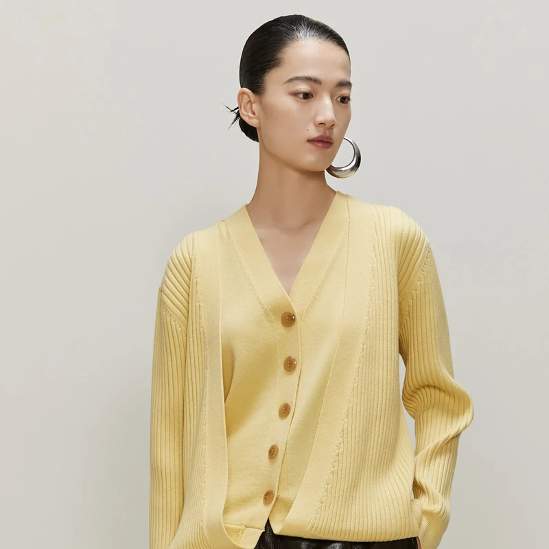 【心心精选】ZHUCHONGYUN通勤时尚罗纹叠层两件式羊毛针织