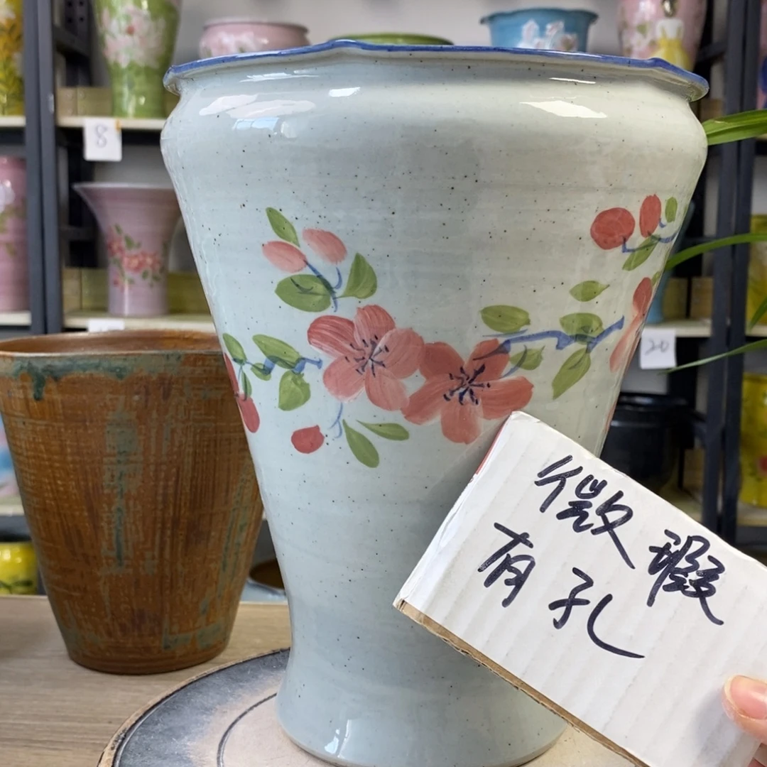 景德镇手工手绘陶瓷花盆