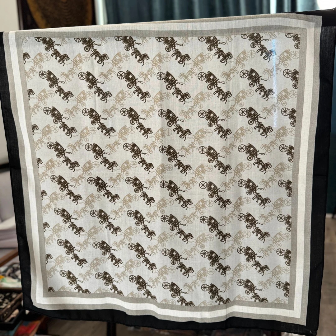 【H53-29 战马】70*70丝毛新款潮流女士复古围巾保暖丝巾