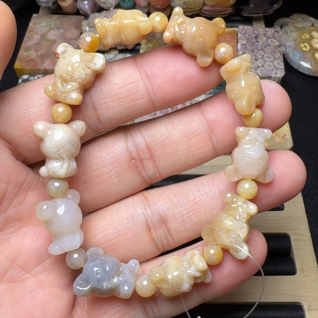 硅化玉未镶嵌纯天然色有机玉石保真色