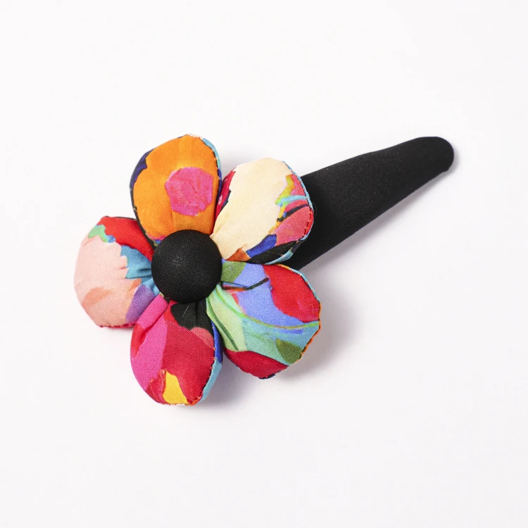 西町村屋复古花朵印花发夹女夏季新款气质百搭小众发饰XHAB40193