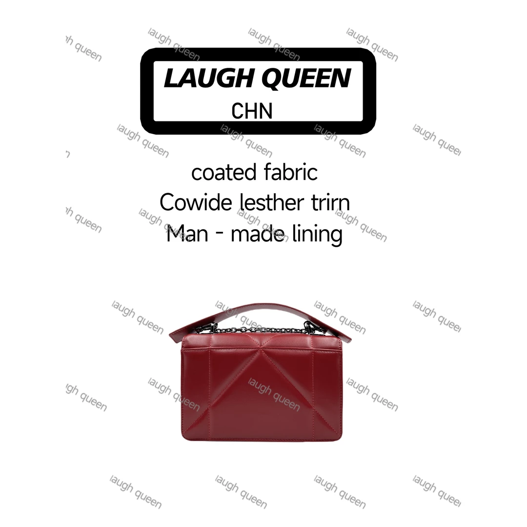 Laugh Queen手工打造真皮女士新款包 黑色红色10144-1办