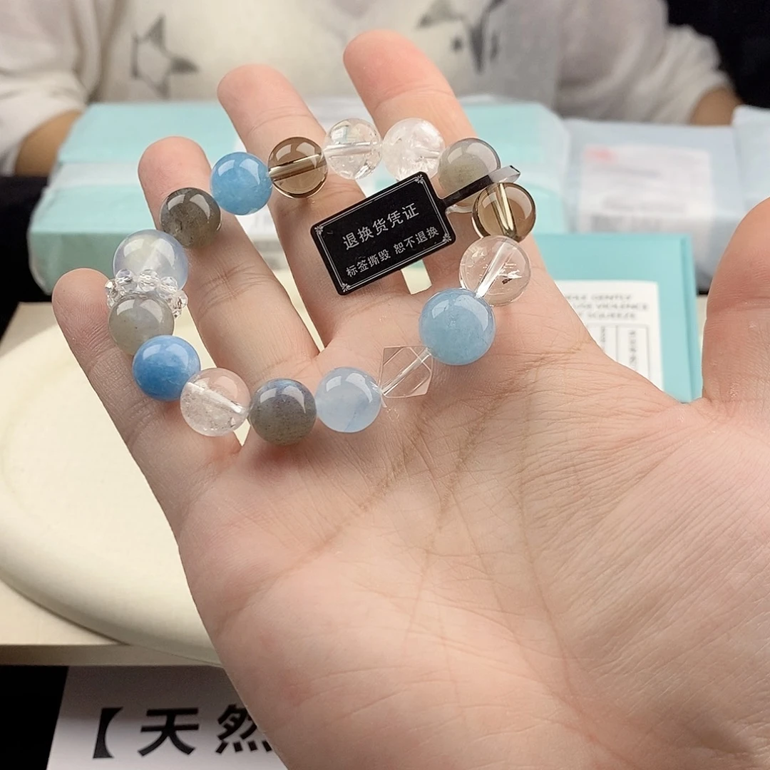 手链水晶银S925镀金镶嵌