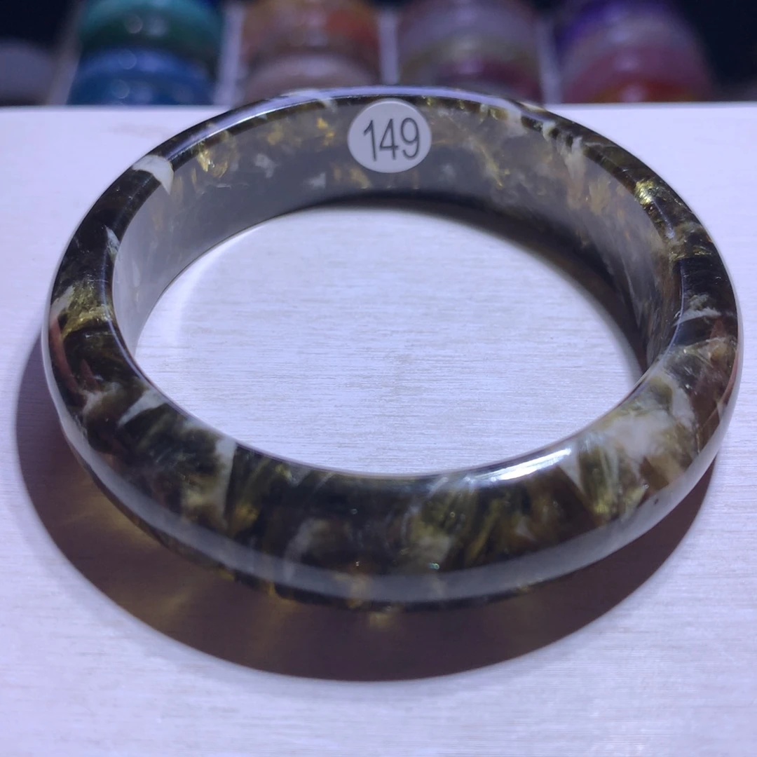 水晶手镯银S925镶嵌绿祖母56.圈149