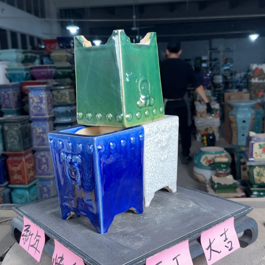 一风堂石湾花盆。微瑕釉裂029