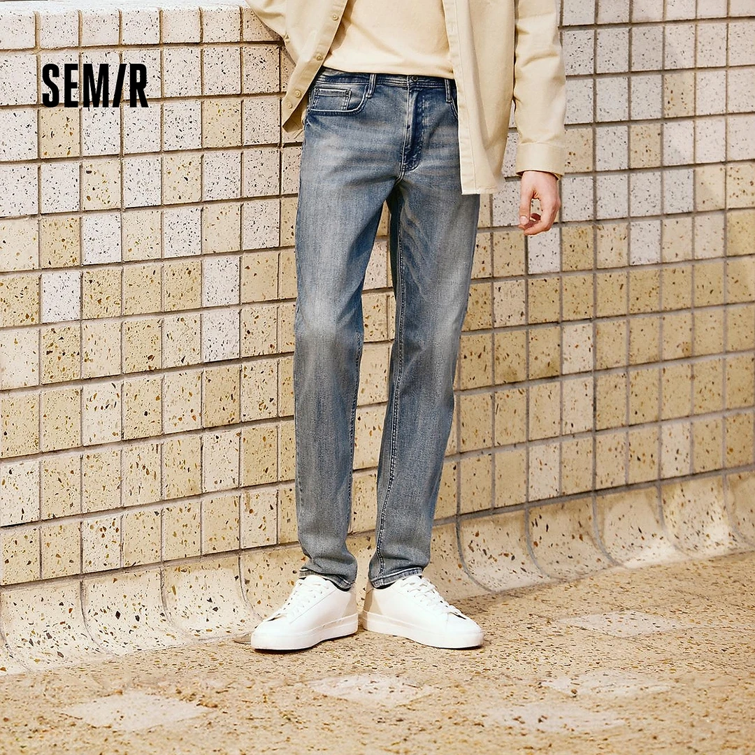 森柔牛仔|森马牛仔裤男修身显瘦显高小脚裤夏季经典百搭长裤弹力