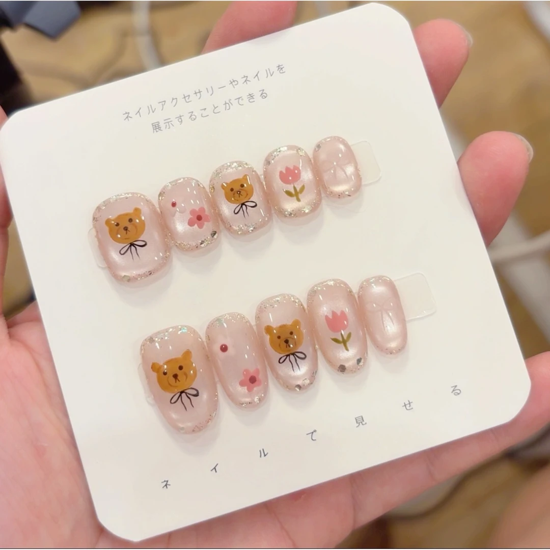 【小熊乐园】手工穿戴甲气质款光疗美甲XX