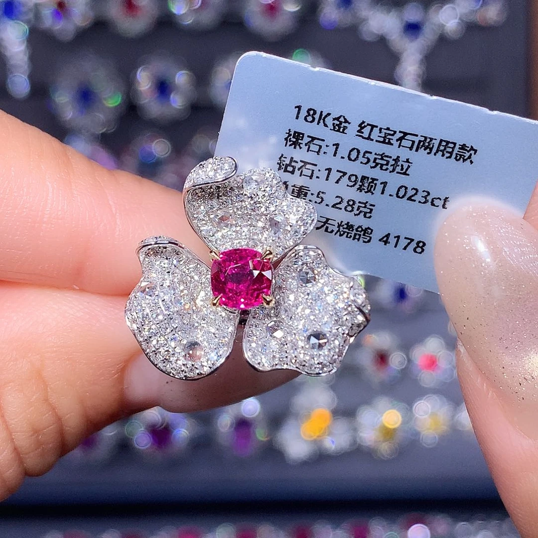 18K金镶嵌红宝石戒指