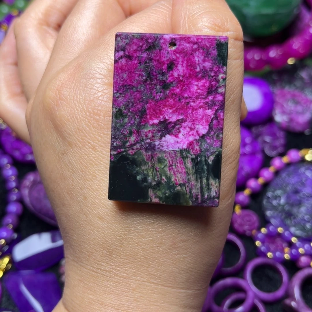 紫泥猪油冻玉华透14送万能扣方便搭项链