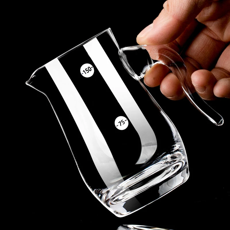 刻度白酒分酒器家用水晶玻璃分酒壶量酒壶公杯大号红酒醒酒器酒杯