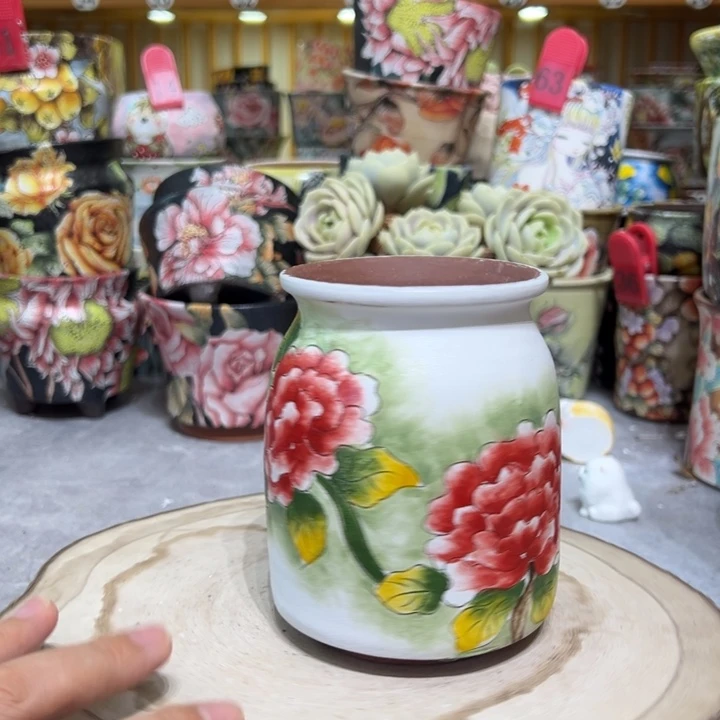 景德镇红陶精品手绘陶瓷