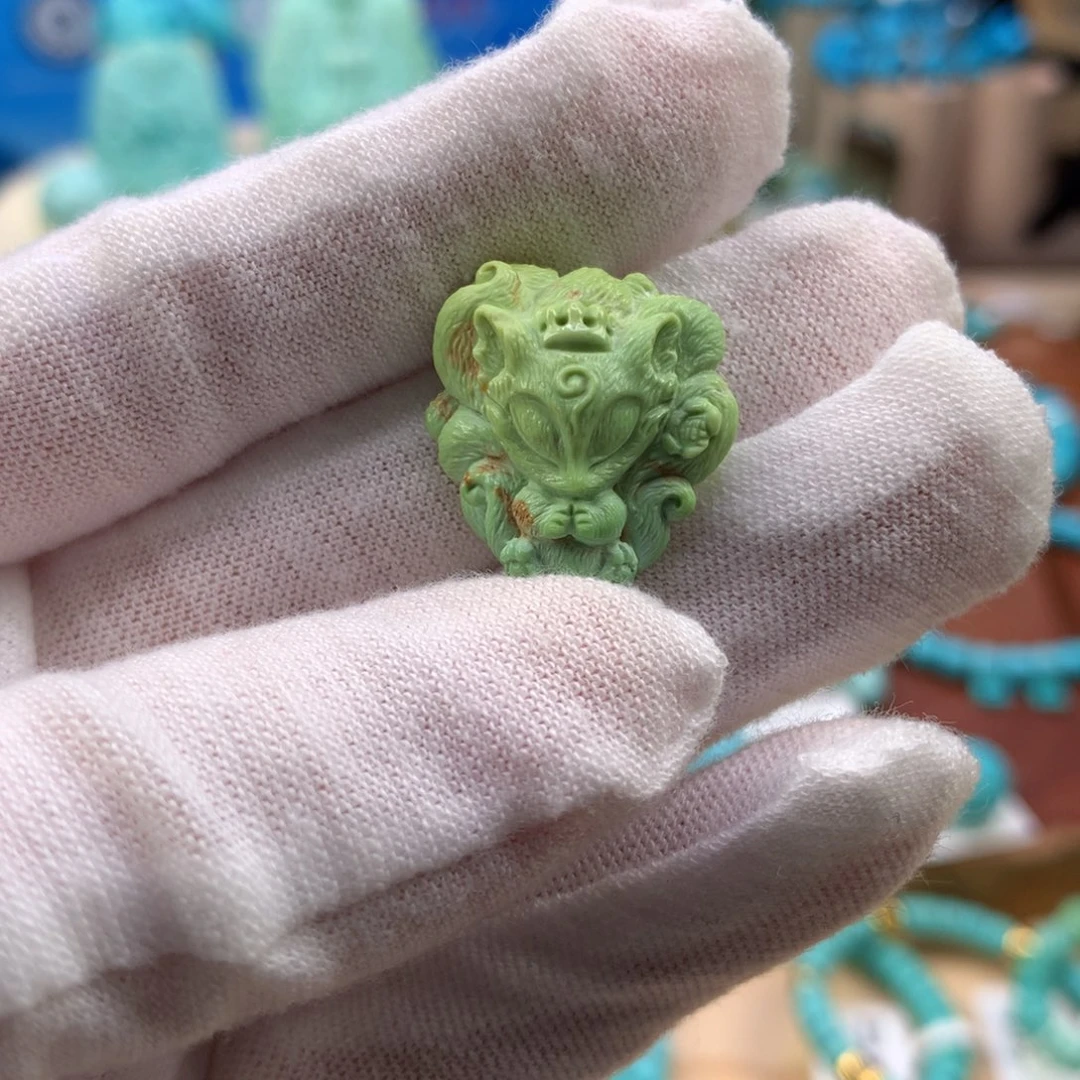 绿松石未镶嵌珠宝奇石菜籽黄小凤九18.8*20.3mm