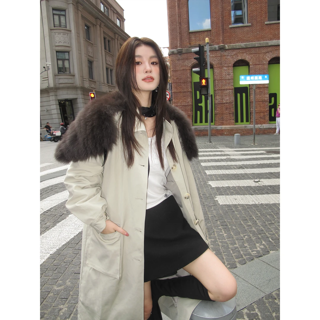 【雪山派克】RARE ZZ长款暖暖派克可拆卸毛领羽绒服外套女