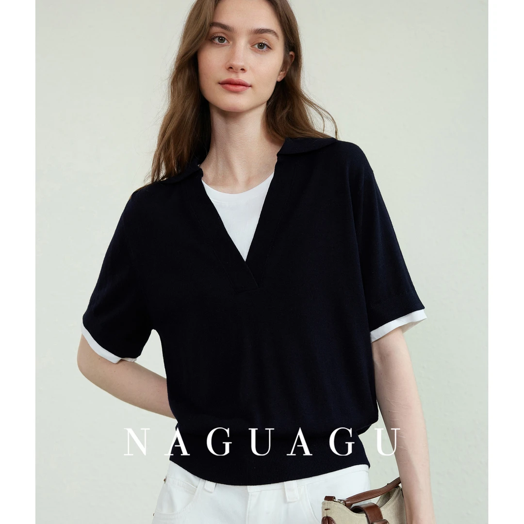 【老友记polo】女装假两件针织衫FX1ZS1748-A