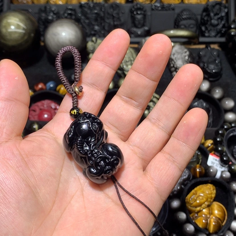 【闪购商品】黑曜岩颈饰未镶嵌哆****机