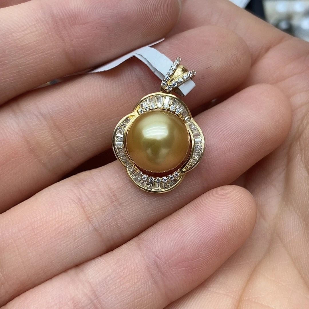 吊坠(不含链)银S925镶嵌海水珍珠@@D0029