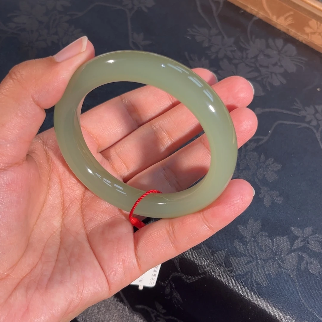 和田玉未镶嵌手镯高冰猫眼葡萄肉