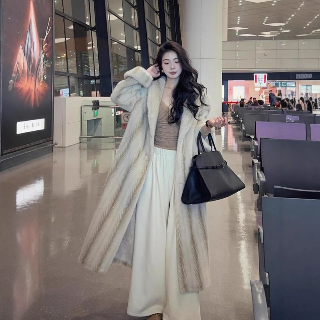 中古典奢仿貂毛环保皮草外套2025冬新款气质皮毛消费券用券好物