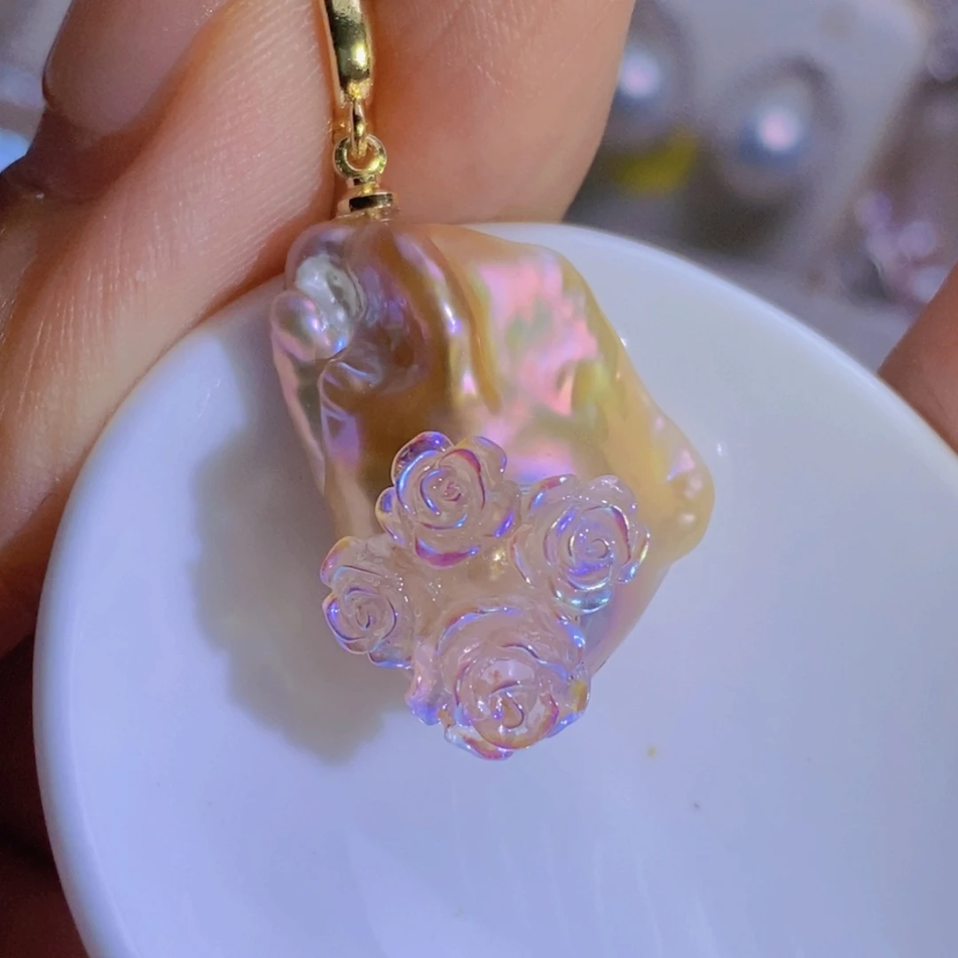 淡水珍珠银S925镶嵌天然淡水珍珠（微瑕）