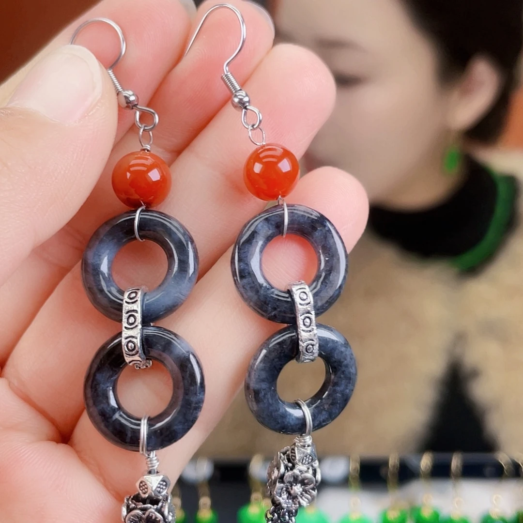 翡翠未镶嵌耳饰饰品