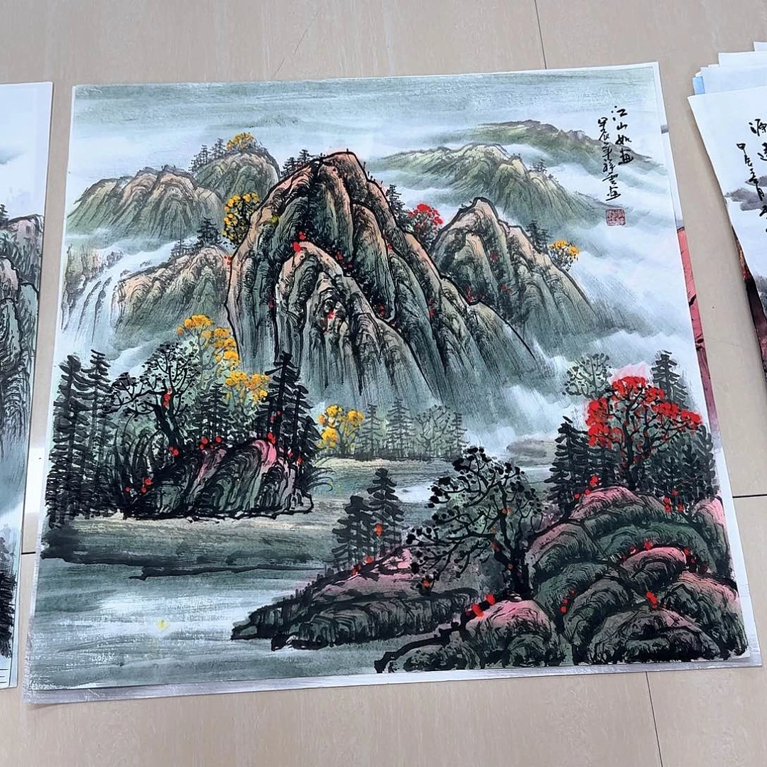 国画国画作品展。国画