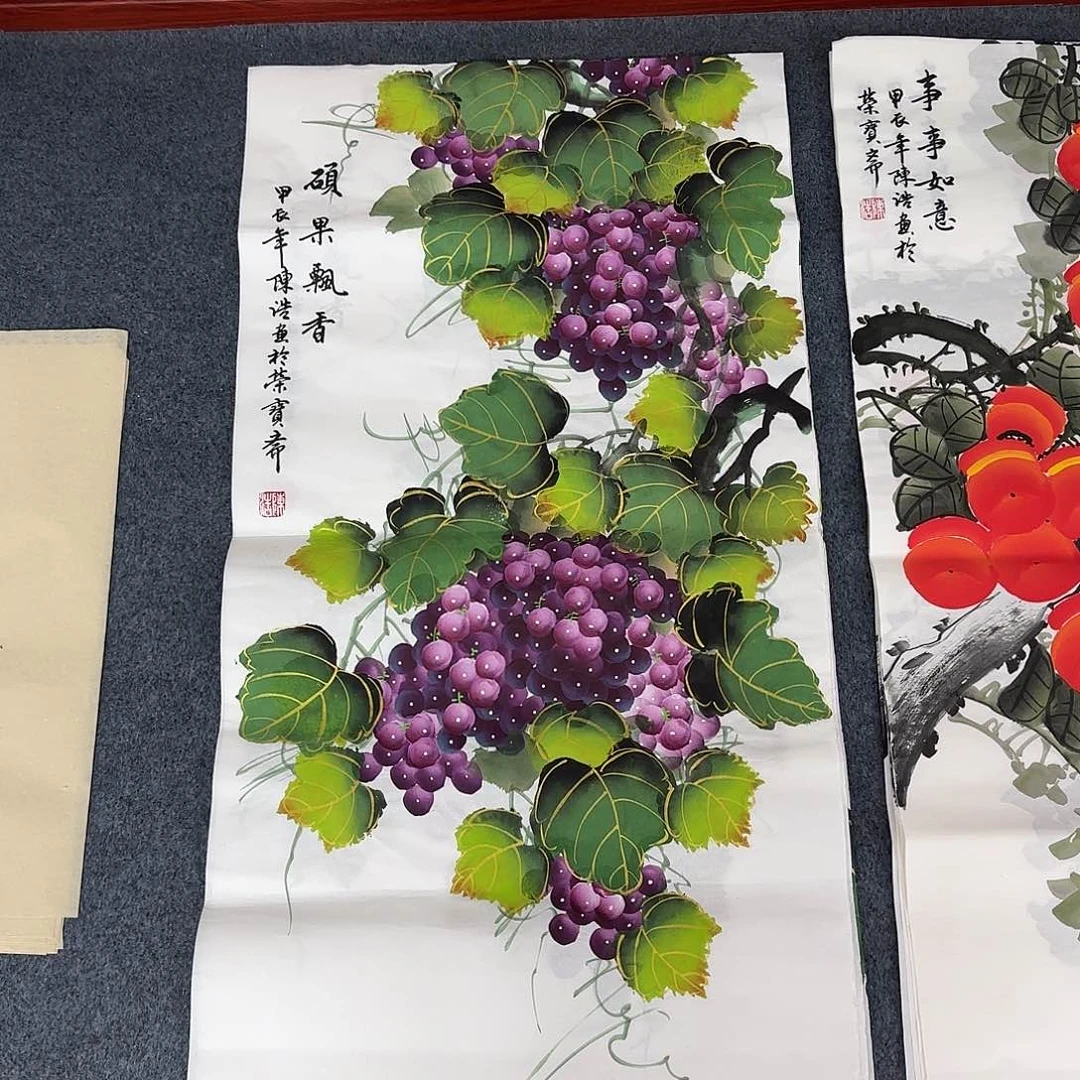 国画尺寸50X100手绘作品