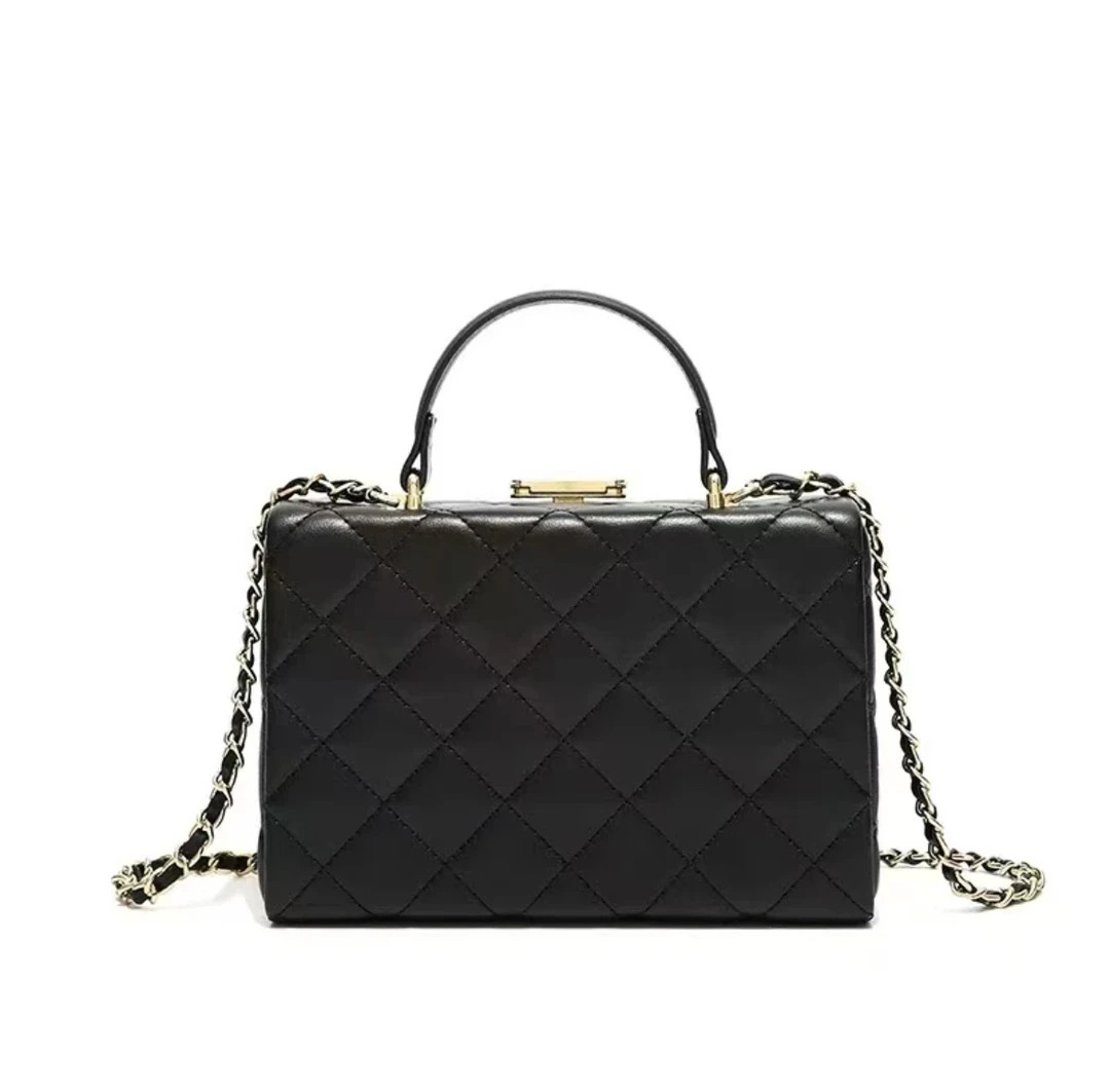 轻奢高级感小香风女包百搭手提单肩包经典黑色流浪包中号