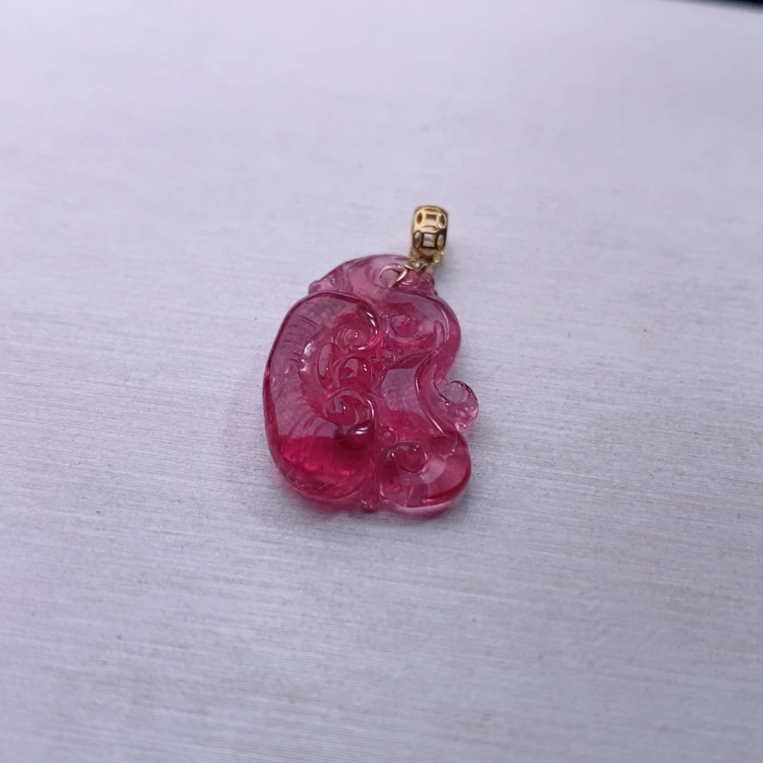 颈饰18K金镶嵌碧玺碧玺A吊坠