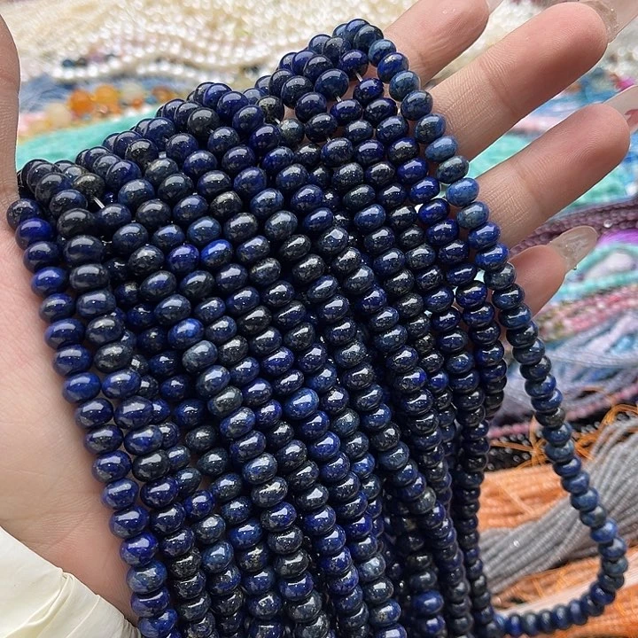 玛瑙/玉髓珠宝半成品未镶嵌一条7mm左右青金算盘珠