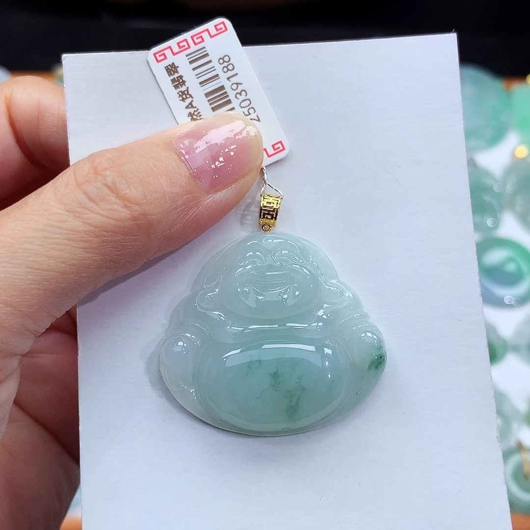 颈饰18K金镶嵌翡翠翡翠吊坠