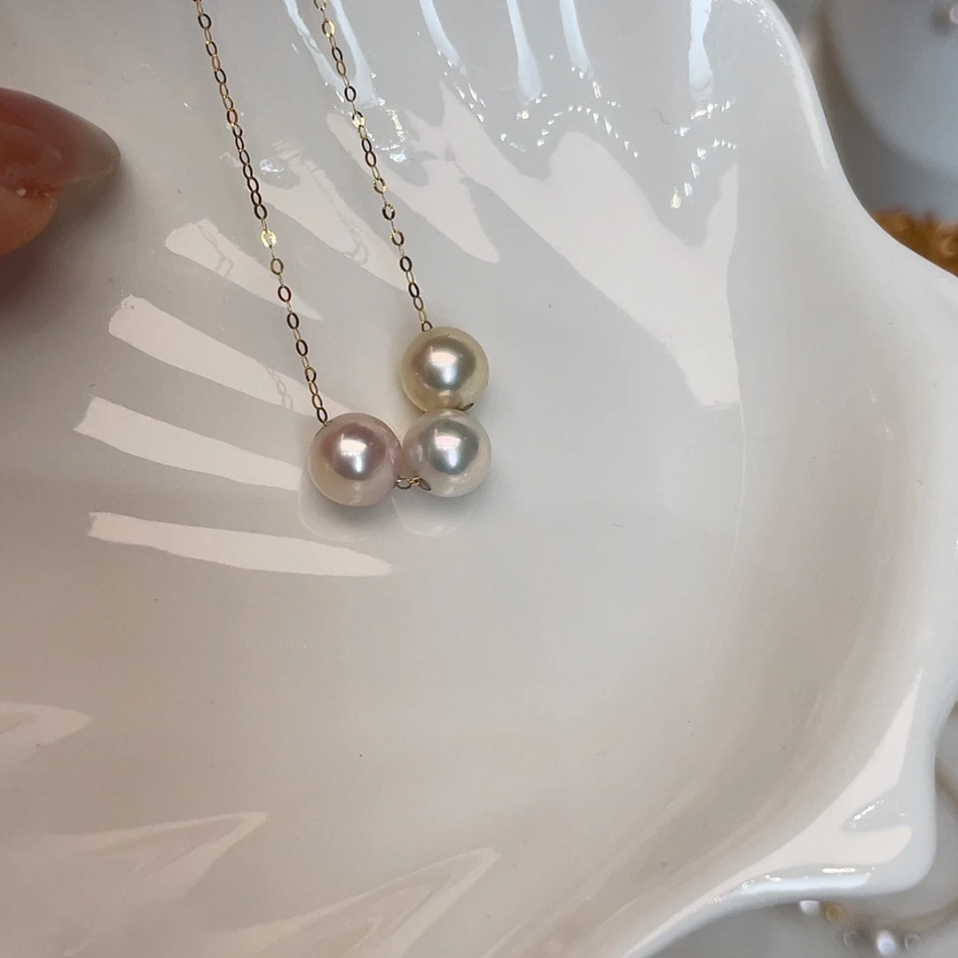 18K金镶嵌海水珍珠颈饰