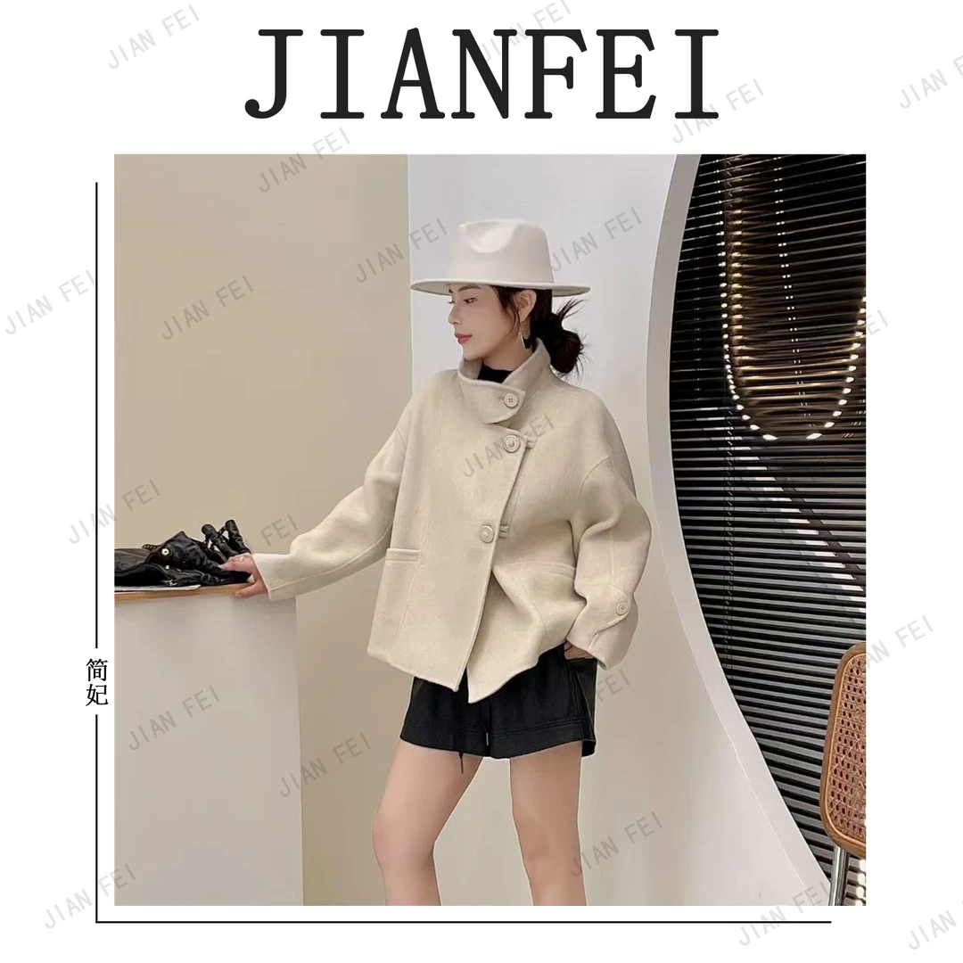 OL661551 韩式修身时尚休闲女士羊毛外套