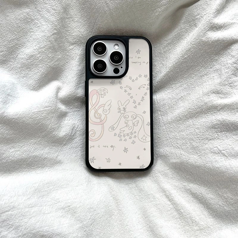 插画兔子适用苹果16手机壳iphone15promax新款14女13全包12卡通11