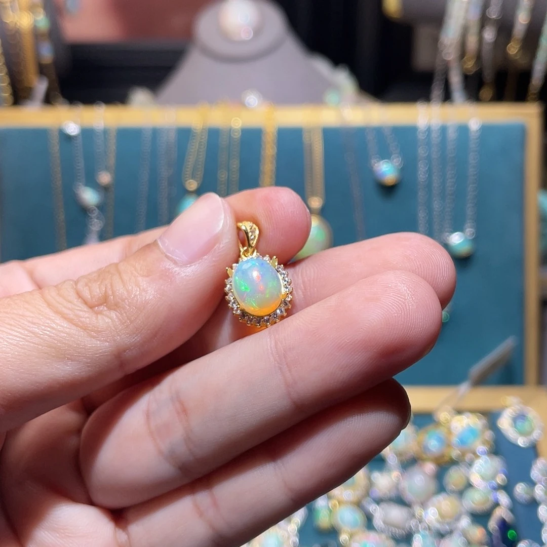 银S925镶嵌欧泊吊坠）@*妍