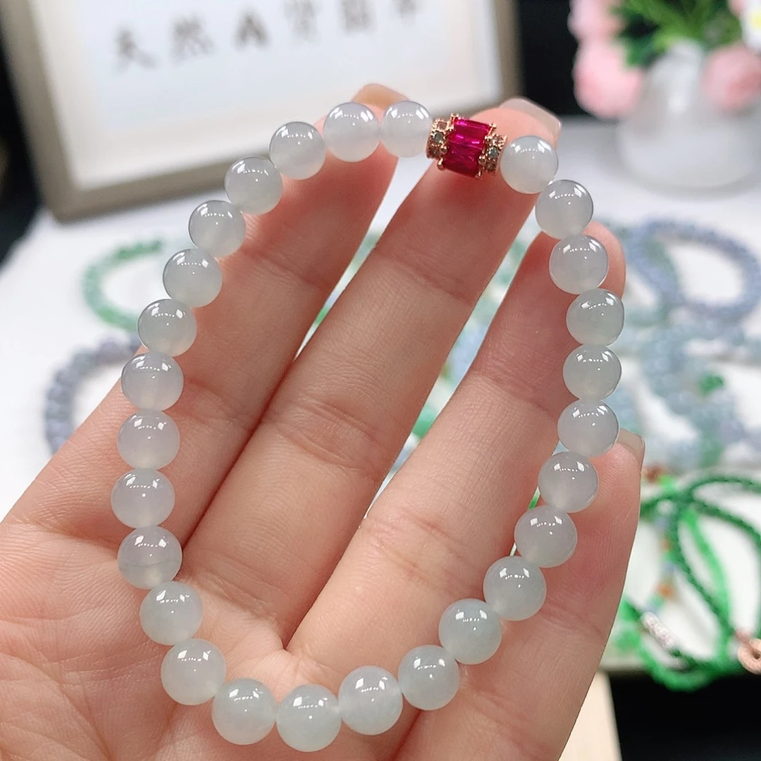 翡翠未镶嵌手链手链6.5mm