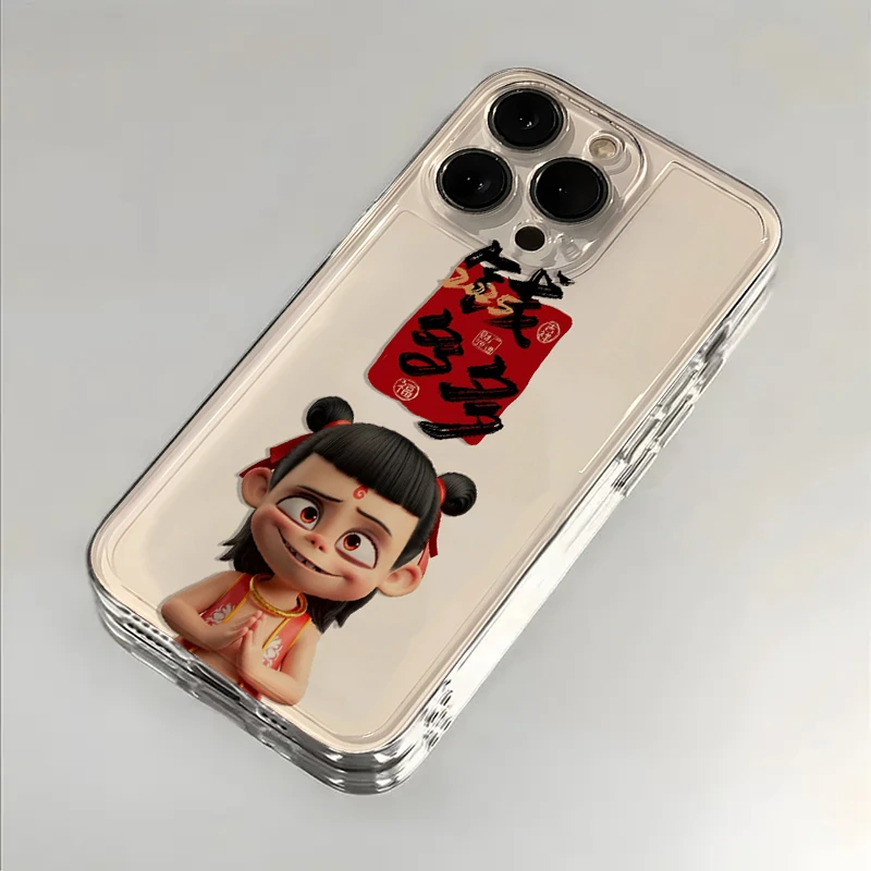 哪吒钱多多适用苹果16手机壳华为Pura70荣耀小米红米OPPOvivo软女