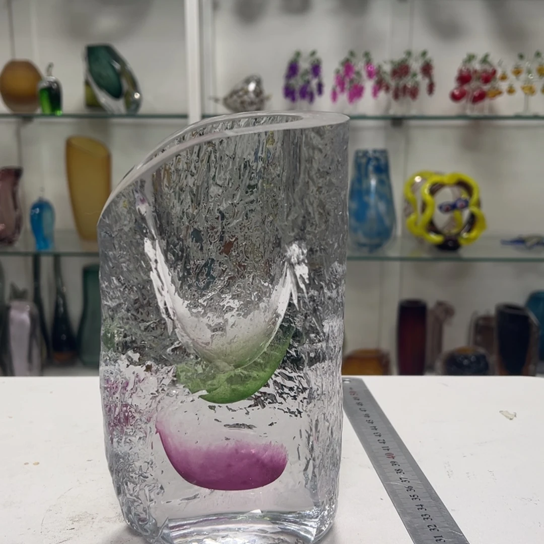 琉璃花器纯手工痕迹高度21