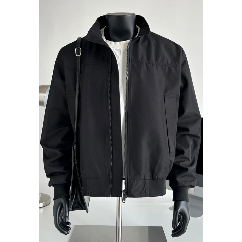 引创美式三防软壳冲锋夹克男款秋季设计感立领外套短款棒球服男款