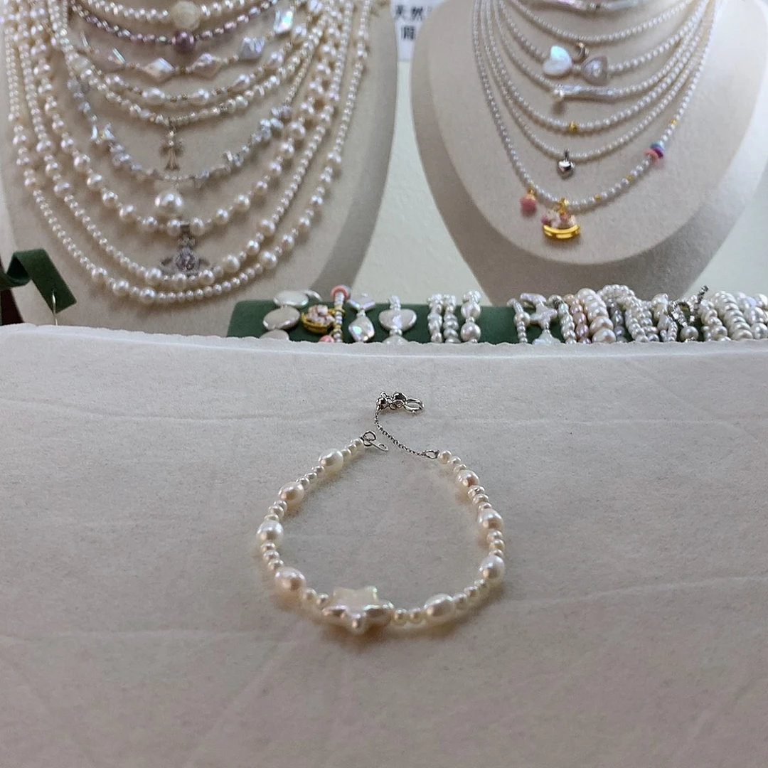 淡水珍珠手绳银S925镶嵌