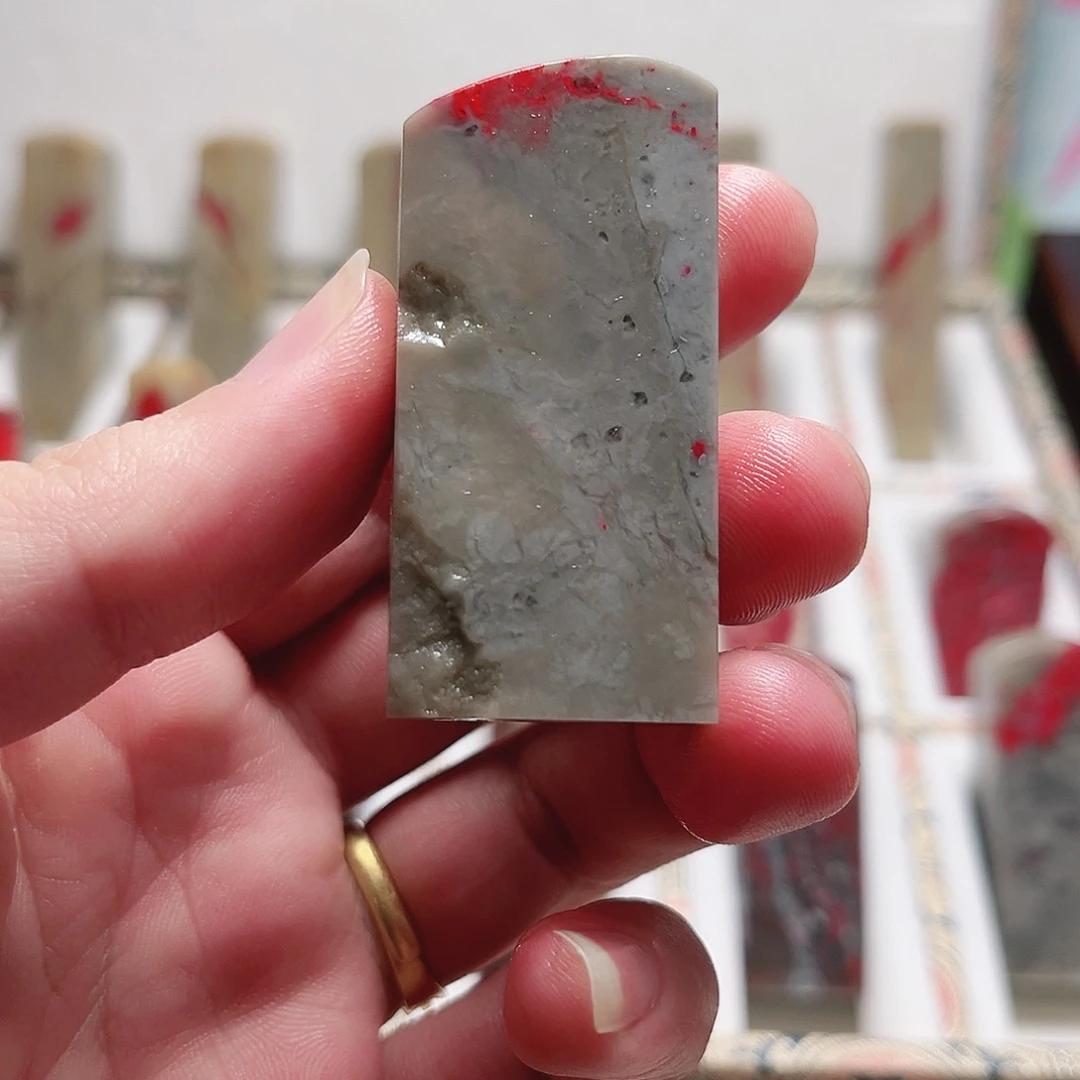 印石昌化石鸡血石扁章