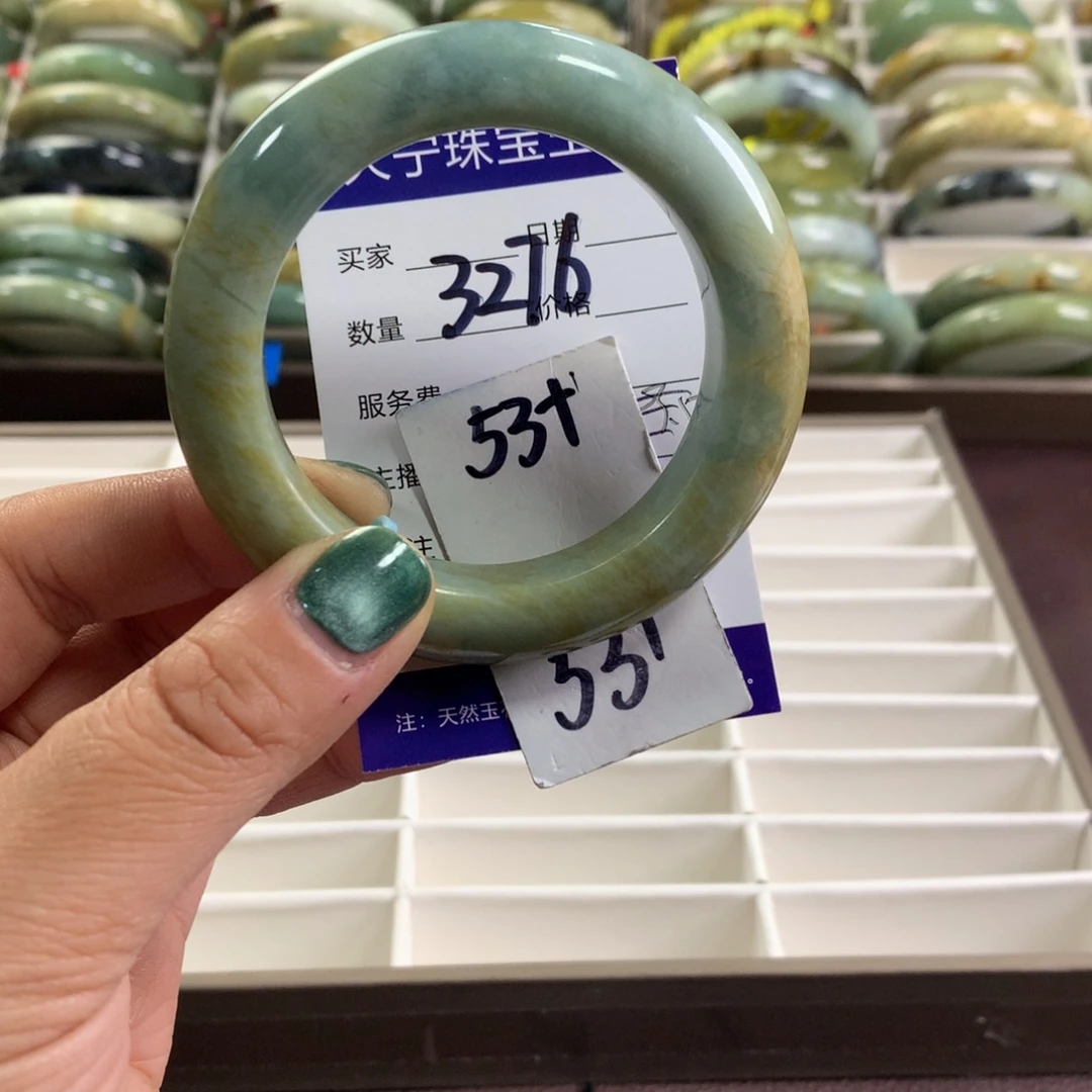 蛇纹石玉未镶嵌手镯3276